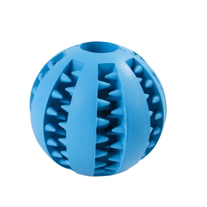 Rubber Indestructible Treat Dispensing Ball Interactive Pet Ball Chew Dog Toy Hiding Food Puzzle Bite Hundespielzeug Dog Ball (Blue,5cm) синий