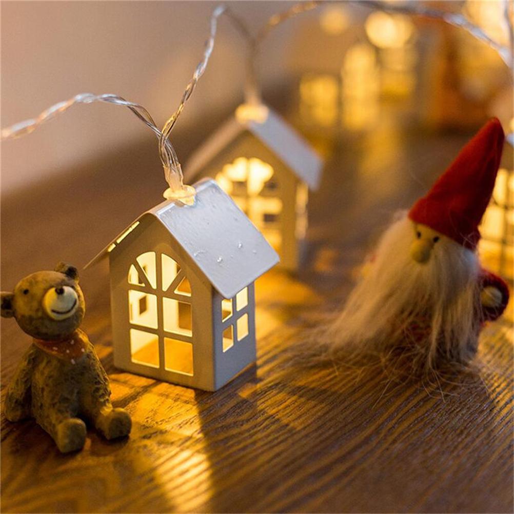 LED Christmas Lights Small House Shape Lights String Xmas Decor Light for Garden Terrace and Lawn