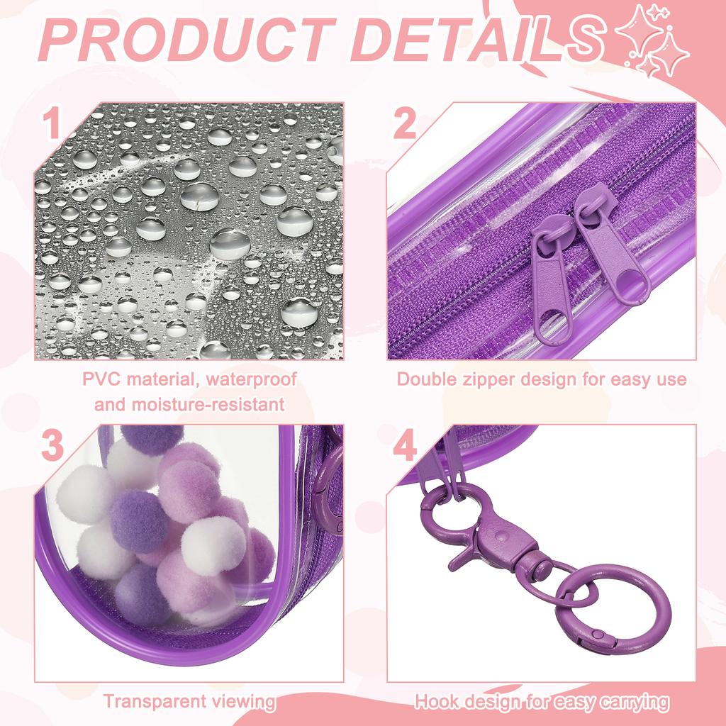 Uxcell 4 Inch Plush Doll Out Bag PVC Transparent Mini Doll  Display Pouch Clear Storage Case for Blind Box Doll Display Round