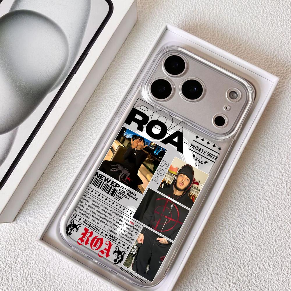 Rapper R-Roa Phone Case For iPhone 17 16 15 14 13 12 Pro Max Plus With Magnetic Crystal Clear Case Wireless Charge