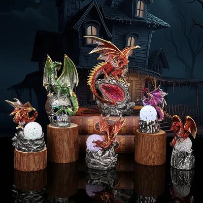 Halloween Pterodactyl Ornamenten Glow Draken Eieren Vechtende Draak Sculptuur Tafeldecoratie Huisdecoraties Halloween Cadeaus