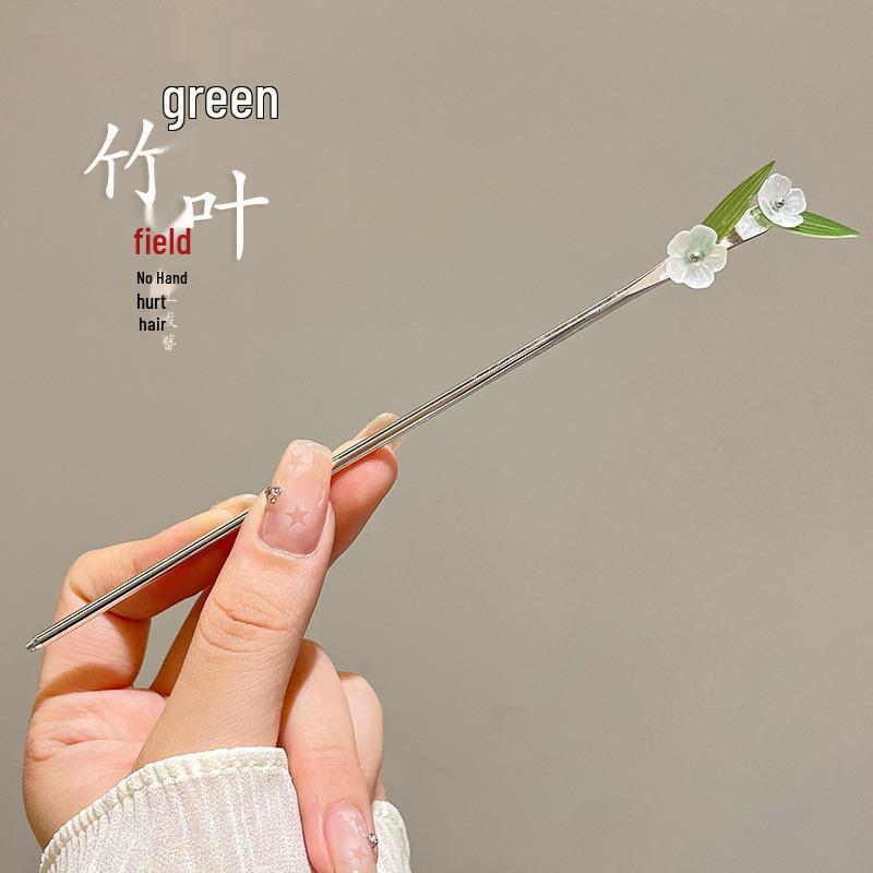 Elegancka spinka do włosów Hanfu z kwiatem: Wysokiej klasy potrząsanie krokami z frędzlami do upięcia