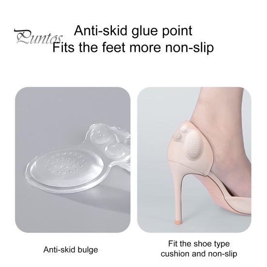 Transparent 1 Pair Heel Silicone Pads Non-slip Anti-wear Adhesive Soft Relief Pain Foot Care Women Men Invisible Insole Stickers Shoes Accessories