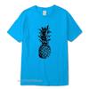 Cool Unisex Fashion Casual Top Quality 100 Cotton Loose Pineapple Printed T Shirt Casual Loose Cool Unisex T Shirt For Unisex