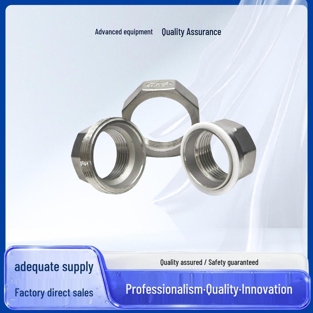 304 Stainless Steel Male Thread Union Flat Face Internal Joint Water Pipe Fitting with Soft Seal Oil Nipple, DN15 DN20.