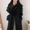 2025 Autumn/Winter Korean Style Loose Slimming Thick Wool Over-the-Knee Woolen Coat Plus Size Women's Mid-Length Jacket.