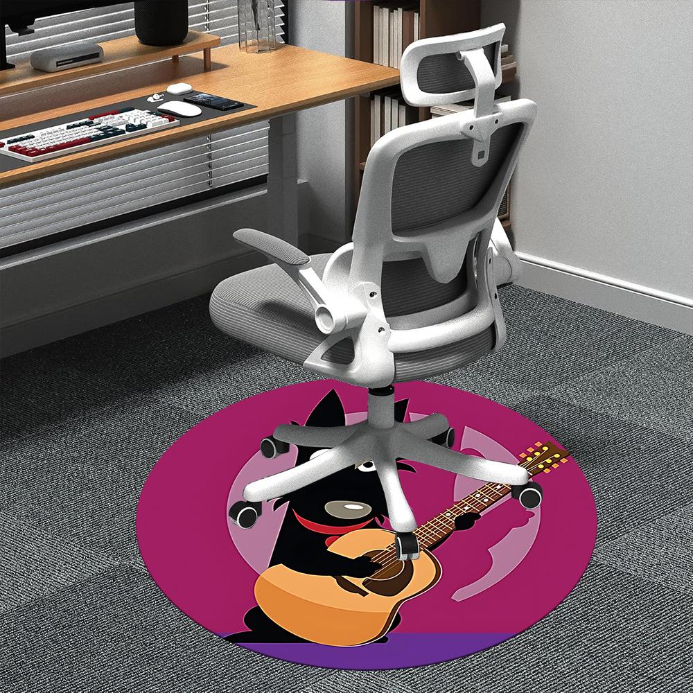 

1pc Guitar Pet Office Round Area Rug, Indoor Mat Suitable ForOffice, Under Office Chairs Bedroom Living Room Home Decor, Room Deco q012 80cm by 80cm