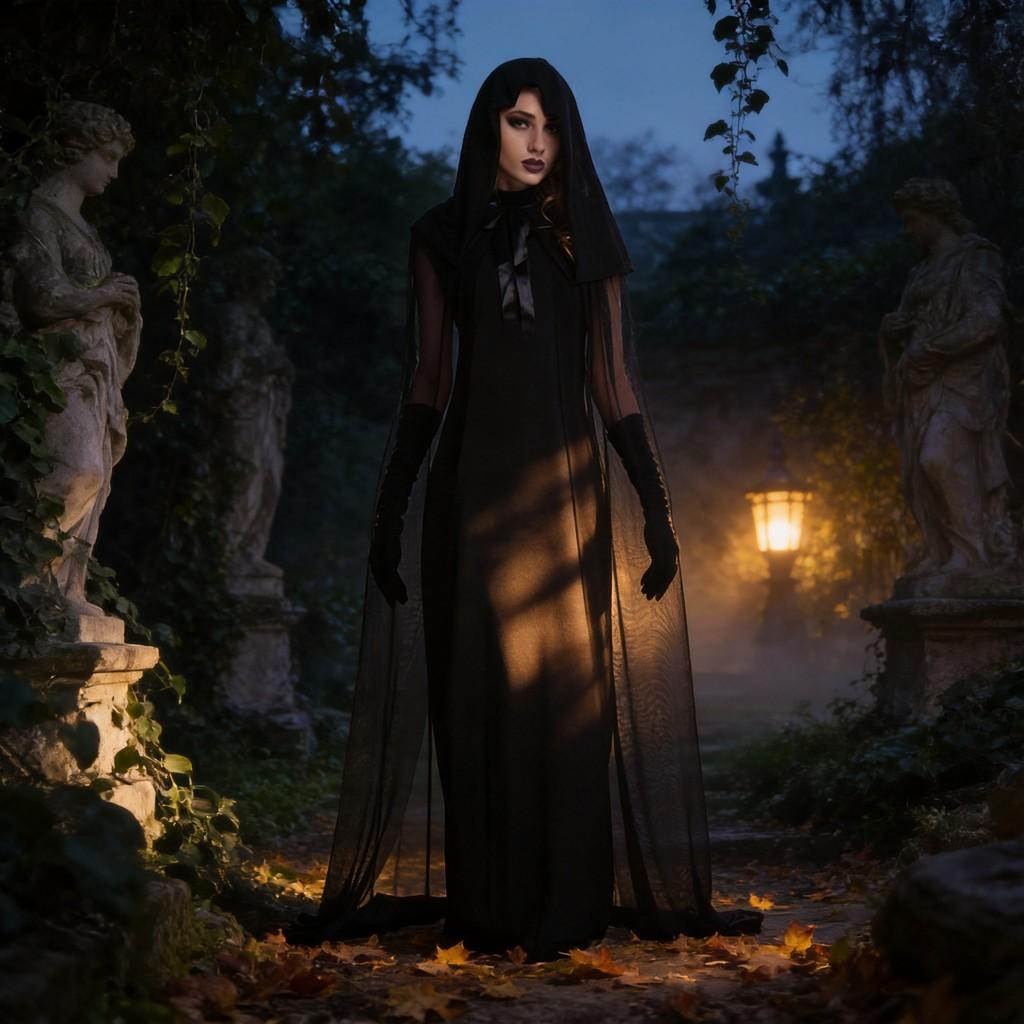 Game Theme Witch Costume For Women With Knitted Fabric For Halloween Party Dress Up