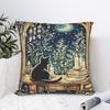 Halloween Black Cats Square Pillow Case Witchy Kitty Cushion Covers Awesome Zipper Decorative Pillowcase for Home 40*40cm