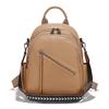 Zency Women's Medium Genuine Leather Backpack with Roomy Zip Pockets