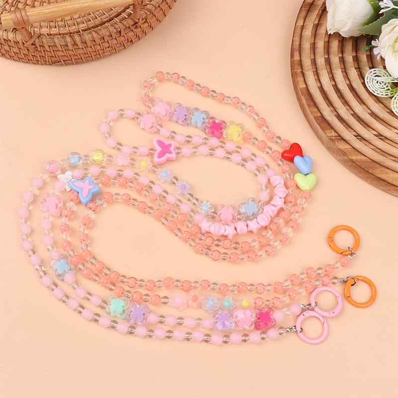 1.2M Crossbody Long Colorful  Beaded Mobile Phone Hanging Chain Mobile Phone Case Lanyard Travel Climbing Rope For Phone
