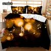 Music Series Comforter Cover Collection Rainbow Music Notes Tie Dye Sleep Bedding Collection Musical Party Double Size Queen Dimension King Size Size