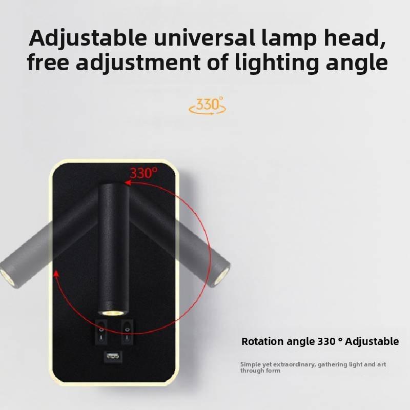 Rotation Usb Charging Adjustable Wall Lamp Bedside Study Reading Lamp Sconce