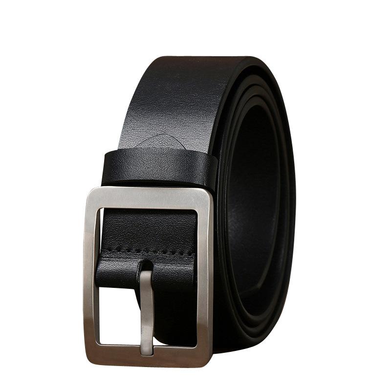 High-End Titanium Metal Transparent Dyeing Business Belt Men'S Leather Titanium Buckle First Layer Cowhide Fashion Versatile Dress Pants Belt