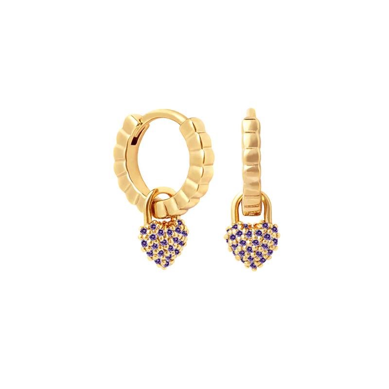 Damen 925 Silber Ohrstecker Lila Zirkon Ohrringe Creolen Lila Kristall Anhänger Ohrring Mode Hochzeits Schmuck