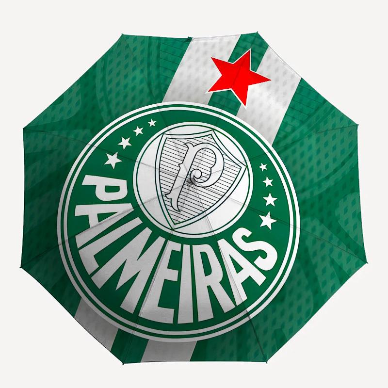 Palmeiras, Badge Automatic Opening and Closing, 8 rib Structure Portable Umbrella, Suitable for Men and Women in All Seasons  Perfect Gift f