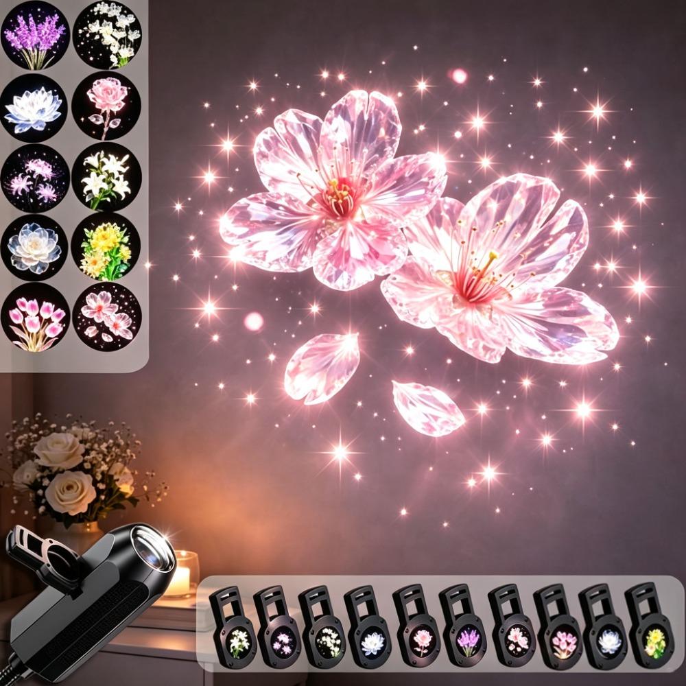 161 Degree Rotating Dreamy Starry Sky Projector USB Powered Flexible Neck USB Plug Projection Lamp Interchangeable Slides