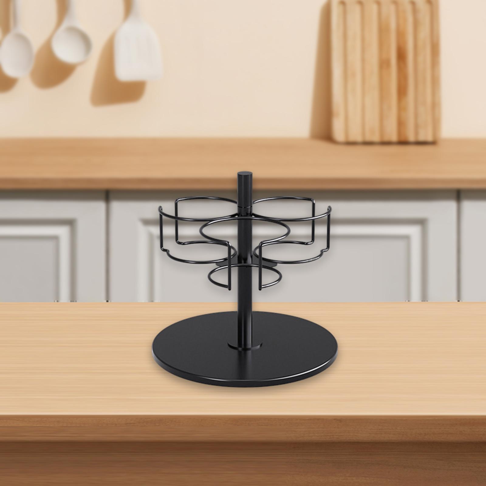 

Вращающийся держатель для стаканов, стойка для хранения бутылок с водой, прочный держатель для бутылок на столешницу, вращающийся органайзер для стаканов