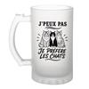 Verre À Bière - PLANETEE - J’peux Pas Je Préfère Les Chats - Givré 470 Ml - Verre Trempé - Impression Sublimation
