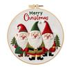 Christmas Cross Stitch Kit for Beginners Embroidery DIY Material Package with Hoops Colored Threads