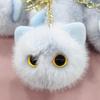 Black Cat Faux Fur Keychain: Cute Plush Charms for Backpack or Bag