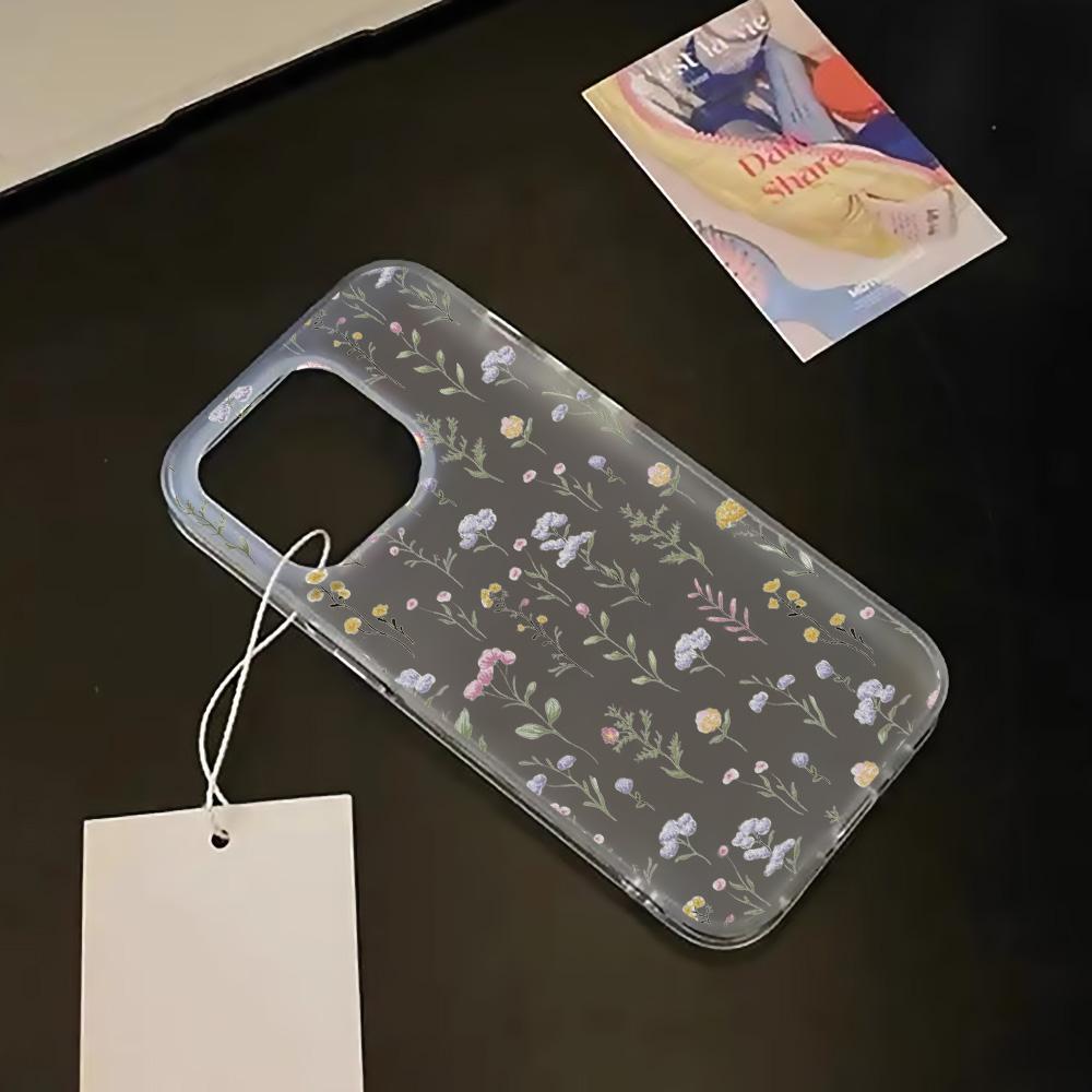 Mobile Phone Cases for iPhone 11 13 15 Pro Max 12 14 Pro Max Case iPhone 16 15 Plus 13 Pro 12 Frosted Texture Painted Cartoon Flowers