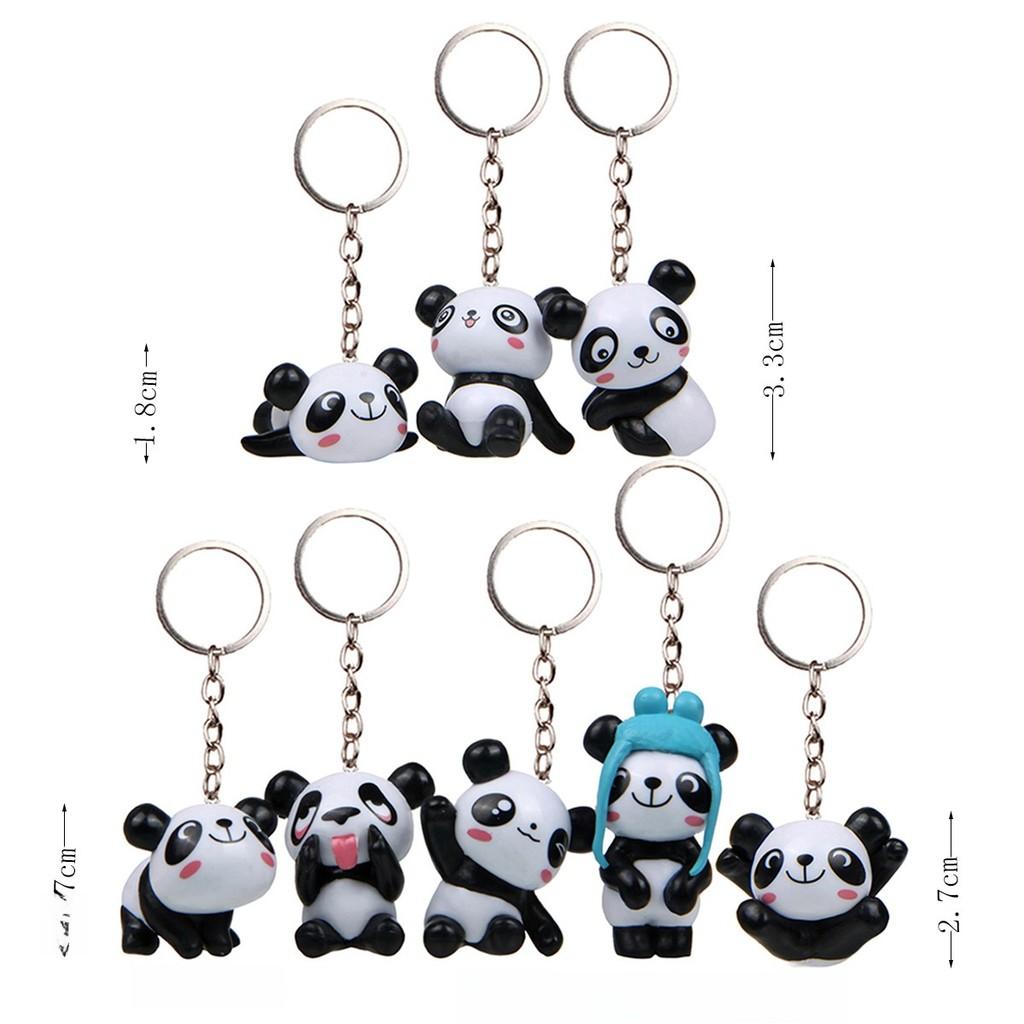 Set Panda Keychain With Creative Animal Shape For Collectors And Gifts Office