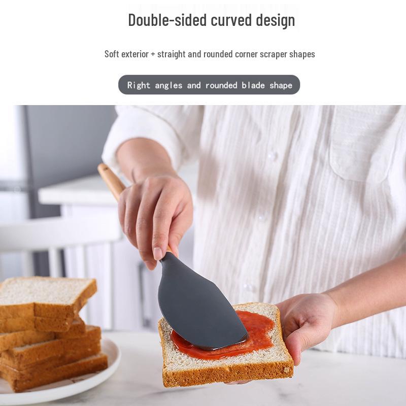 11-Piece Silicone Kitchen Utensil Set: Non-Stick Cooking Spoons & Spatulas with Wooden Handles