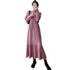 Semi-turtleneck bottoming knitted sweater skirt women's autumn and winter new over-knee long loose large size with coat dress tide