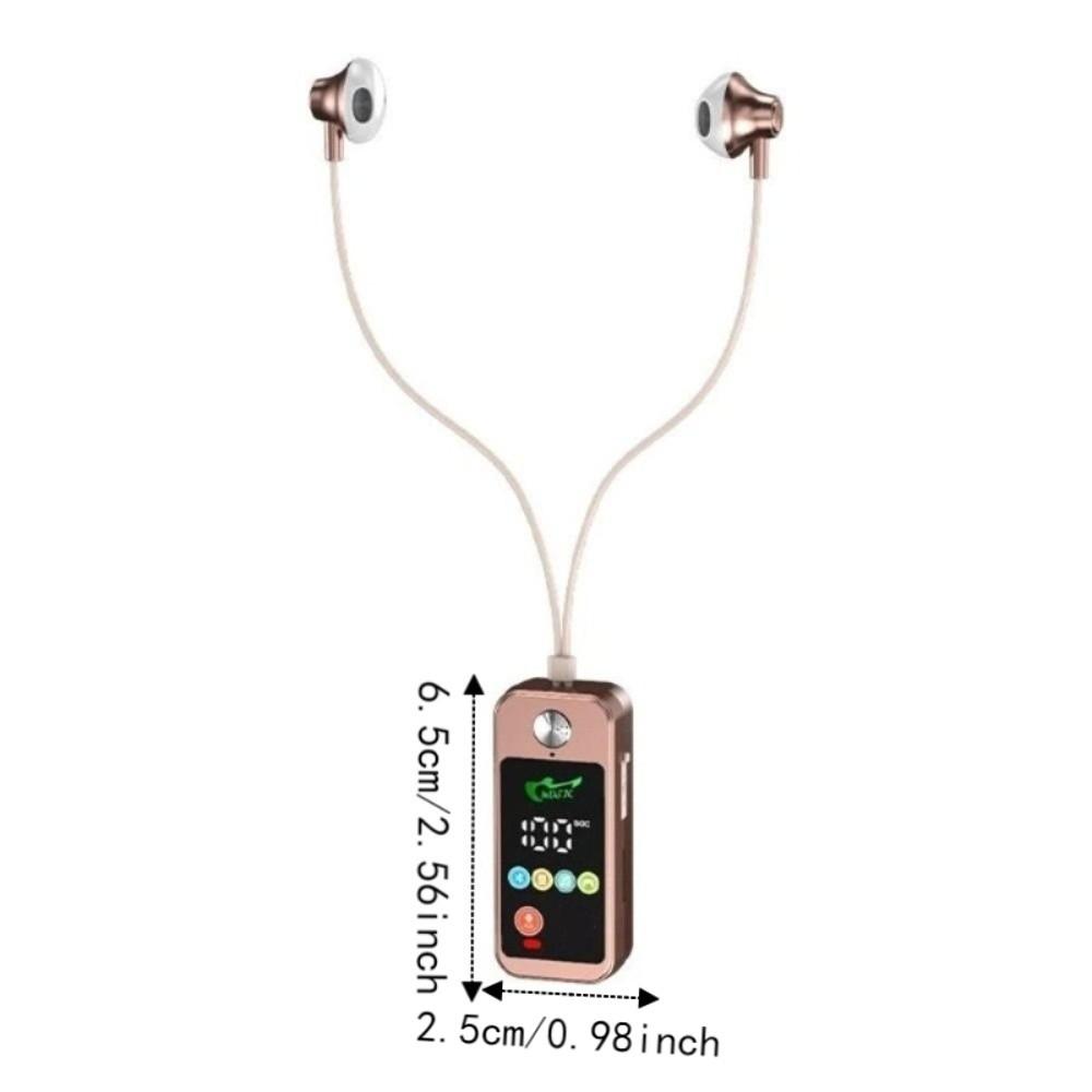Card Insertion Lavalier Bluetooth Earphones LED Screen Wireless Headphones Support SD Card