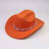 European and American Men's and Women's Western Cowboy Top Hats, Colored Diamonds, Gems, Hollow Felt Hats, Stage Performances, Festival Jazz Hats