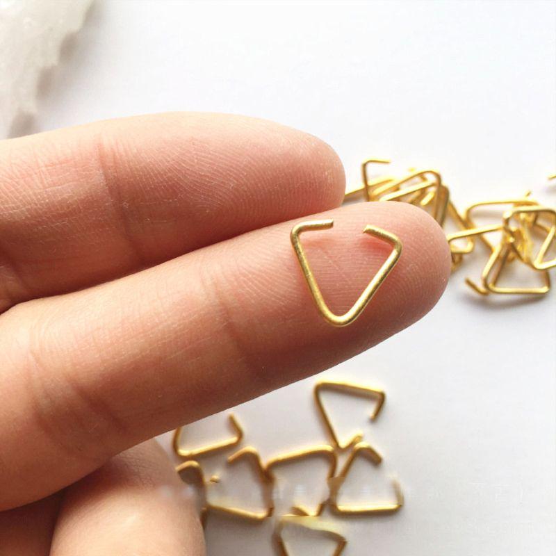 Triangular Open Jump Rings Iron Pinch Clip Bail Hang Drops Jewelry Findings Si