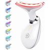Anti-Aging Neck Eye Massager, 7 Colors 3 Modes, Facial Massager for Skin Care, Anti-Wrinkle Face Slimming Device -White