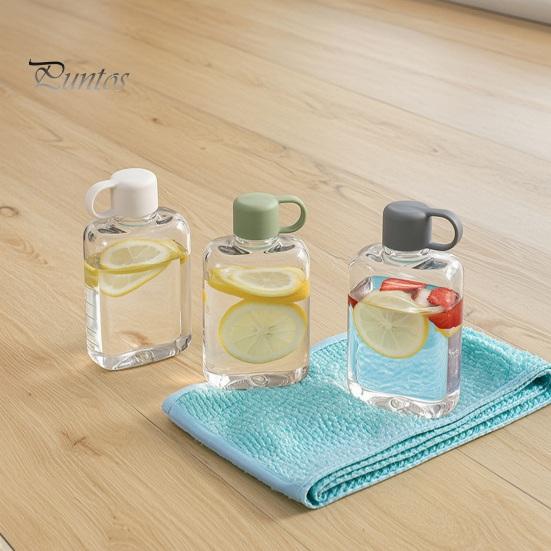 Portable Flat Flask Cup Tritan Water Bottle, Lightweight Slim Design, Large Reusable Plastic Vessel Capacity Leakproof Kettle, for Outdoor Hiking