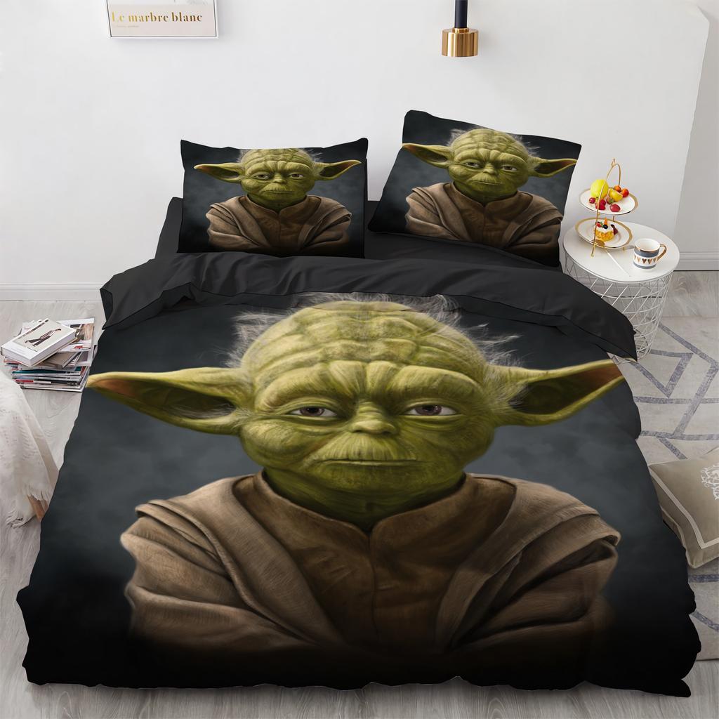 Cartoon Yoda Beddengoed Sets Anime Films Dekbedovertrek Sets Dekbedovertrek Kussensloop Kawaii Kinderen Jongen Verjaardagscadeaus