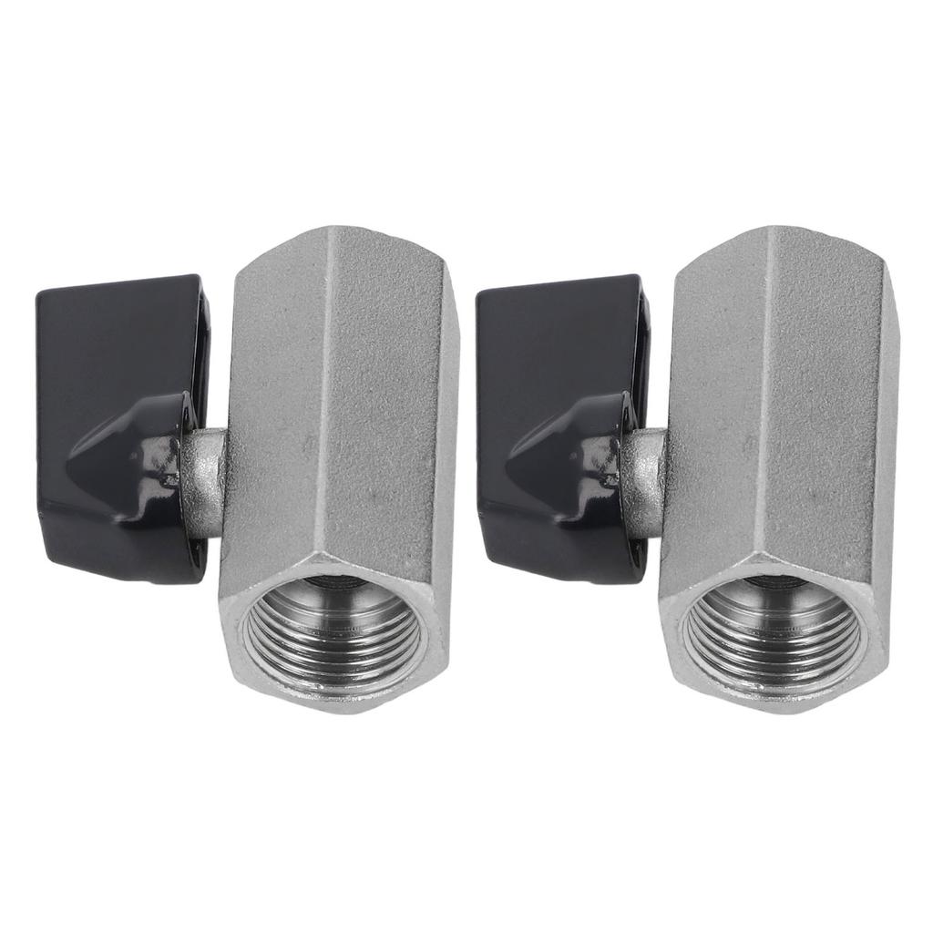 2 Pcs Brass Ball Valve Electroplated Sandblasted G38 Female to G38 Female Thread Shut Off Valve