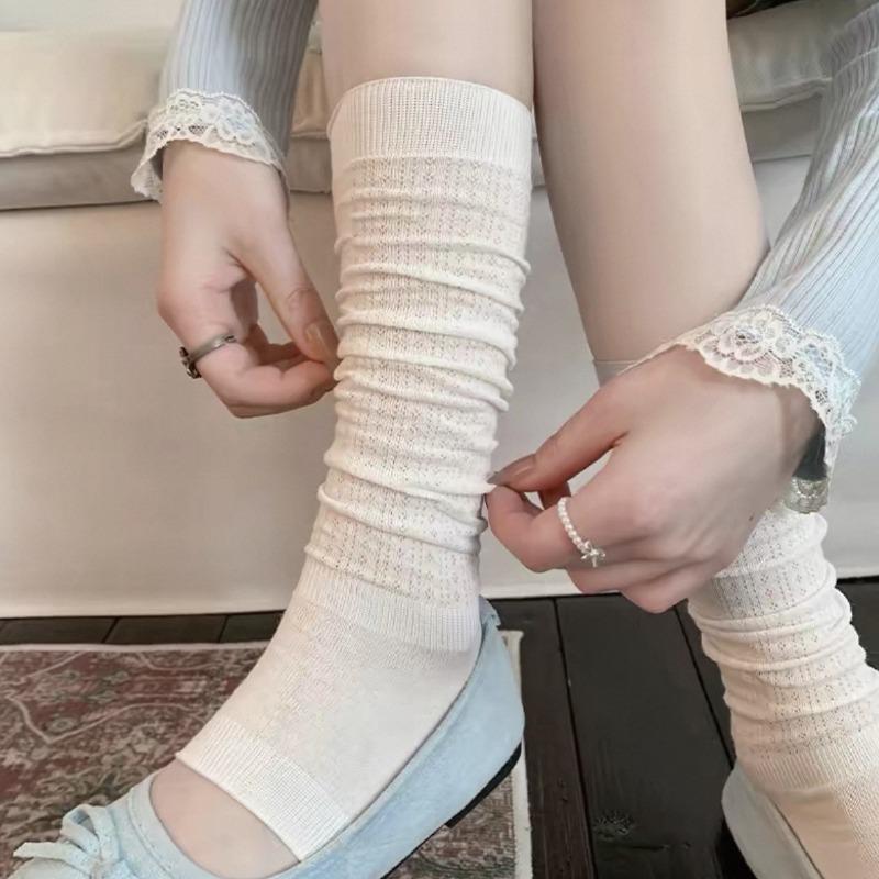 Summer Lightweight Stocking Stack Stockings Footed Leg Cover Ballet Style Long Socks Mesh Leg Stockings Pure Cotton Socks