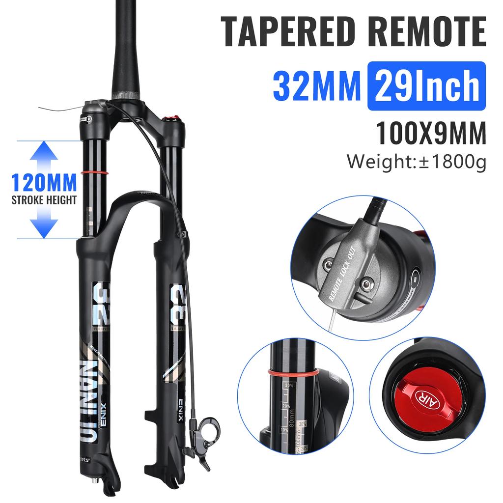 Nanlio X5 Air Suspension Fork 120mm Travel 1.8kg MTB XC Bike Fork 26/27.5/29 Inch Straight Tapered With Gift