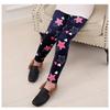 Girls' Fleece-Lined Leggings: Autumn/Winter Children's Printed Slim-Fit Thermal Pants - Outerwear Long Pants