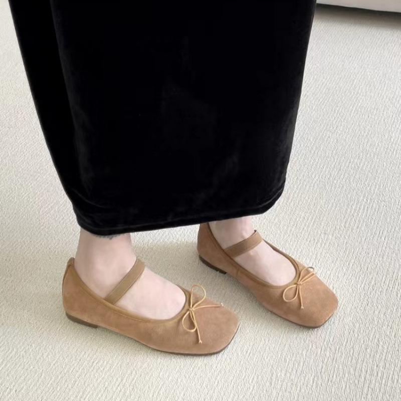 Leder Retro Flache Einzelne Schuhe Mode Einzelne Schuhe