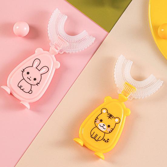 Convenient Baby Toothbrush Safe Use Silicone 360 Degree U-shaped Baby Tooth Brush for Daily Use
