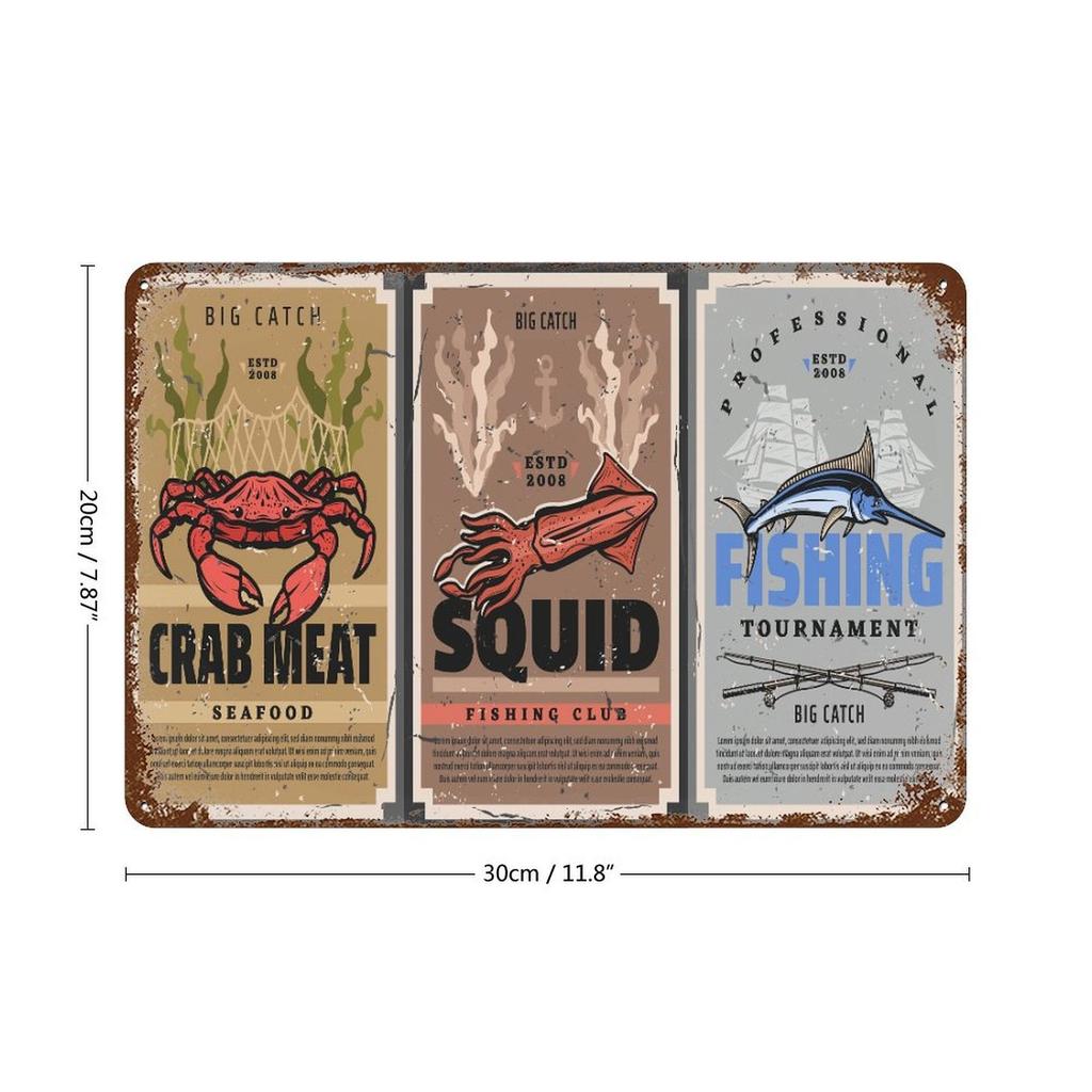 1-Pack Antique Decor Metal Sign, 20×30cm and 30×40cm, Rustic Distressed Wall Plaque for Bedroom, Pub or Hallway