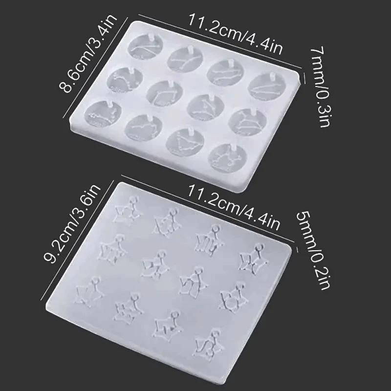 

12Constellation Resin Molds, Round&Star Zodiac Sign Epoxy Resin Molds for Jewelry Making DIY Craft, Resin Keychains, Clay Crafts