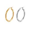 Twisted Wire Round Stainless Steel Earrings Trend Simple Personality Women's 316 Titanium Steel Ear Buckle Ear