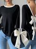 Fit Long Sleeve T-Shirt Women's Bow Undershirt Top