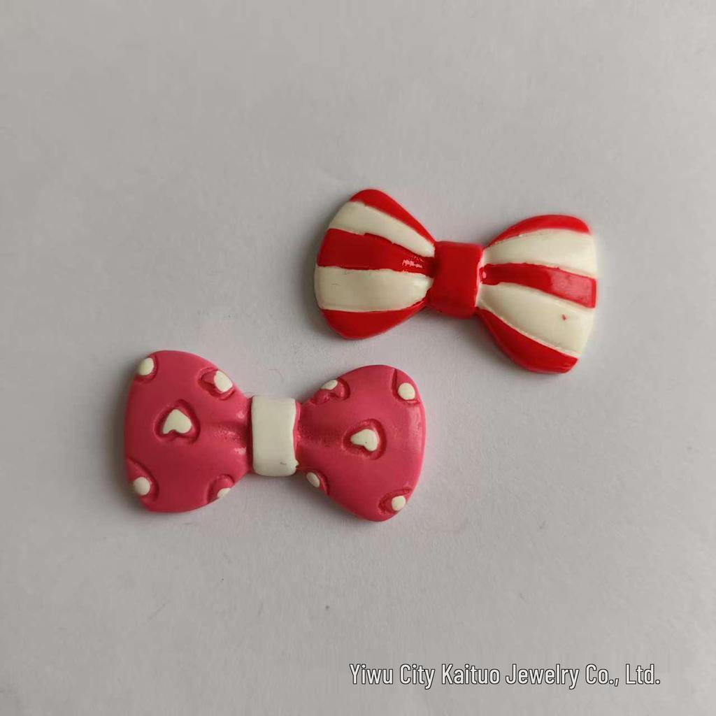 Heart-Shaped Resin Bow Tie Hair and Phone Case Accessories