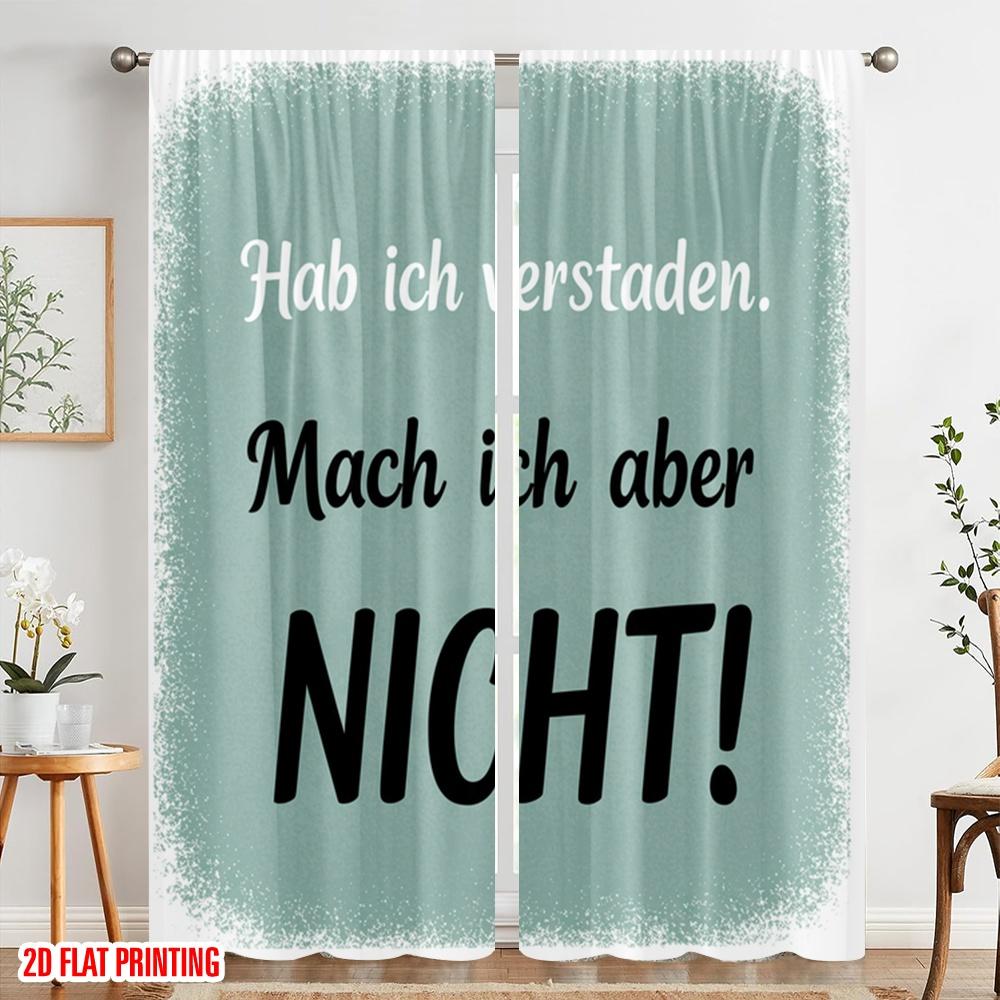 2pcs 2D Flat Printing Window Curtains Understood, Will Do Fabric Without Electricity Family Party Use for Photo Booths & Events