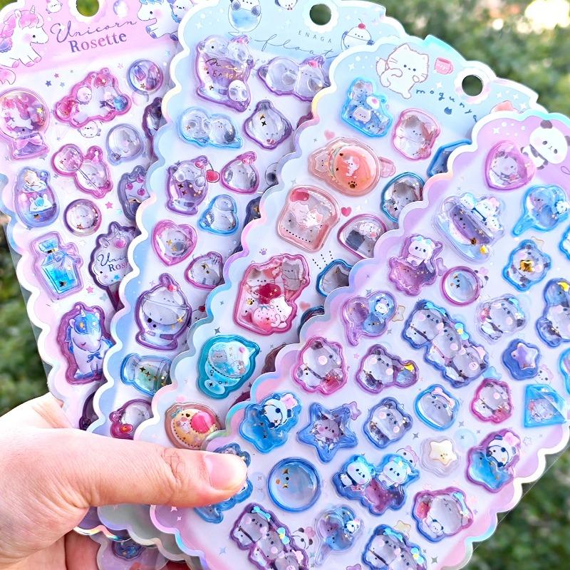 

2026 New 3D Relief Stickers Cute Cartoon Reward Stickers Mobile Gemstone Crystal Children s Decoration Diamond Sticker High Quality Gifts W144613WW-