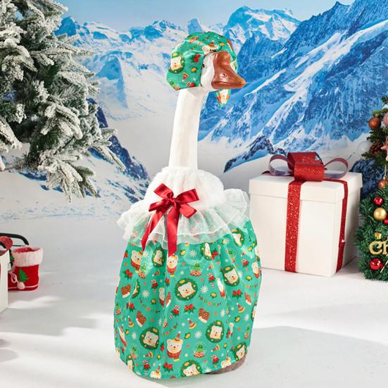 1 Set Christmas Porch Goose Outfits Outdoor Garden Lawn Yard Goose Statue Winter Santa Claus Elf Dress Xmas Holiday Party Dress-up Clothing