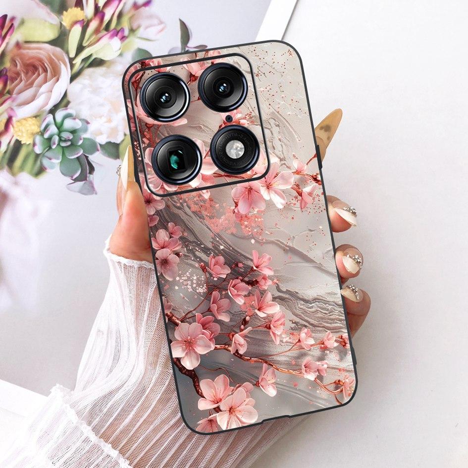 For Motorola Signature 2026 Case Popular Flower Marble Painted Cover Soft Silicone Black Phone Shell For Moto X70 Air Pro Fundas
